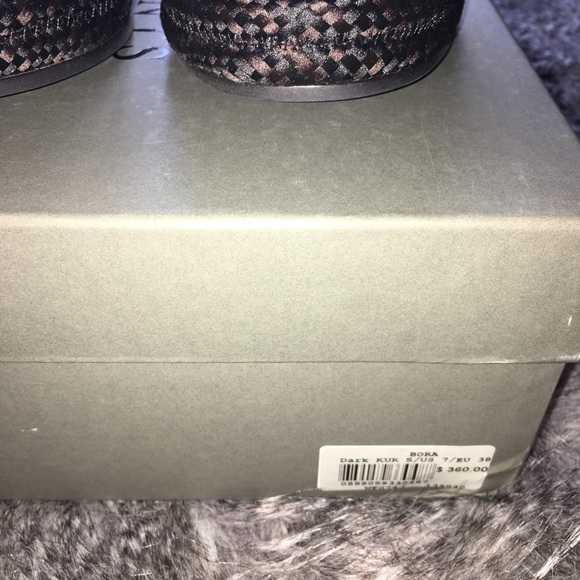 Allsaints dark khaki green leather espadrille - Picture 7 of 8